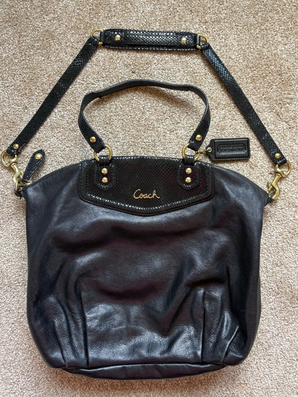 COACH - Ashley Leather North South Satchel Bag